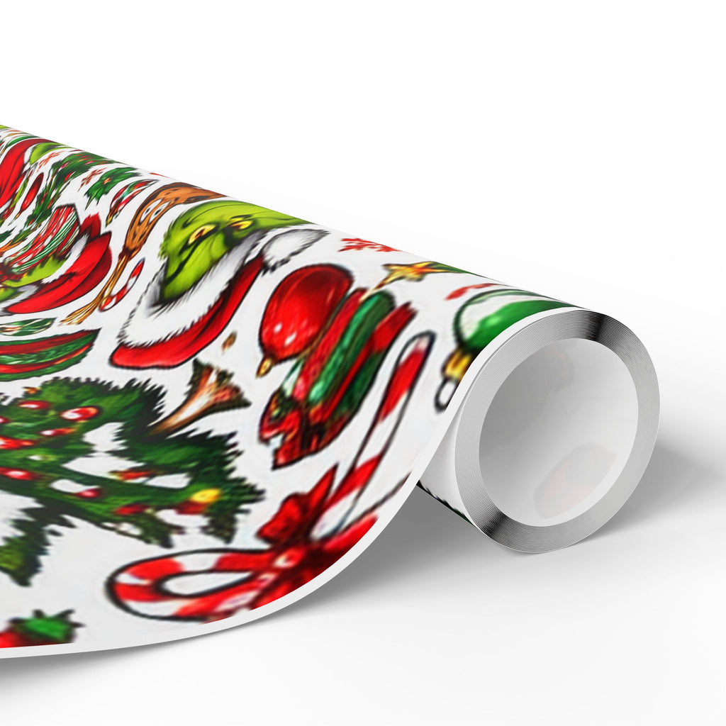 Green & Hairy Christmas Pattern Wrapping Paper Roll