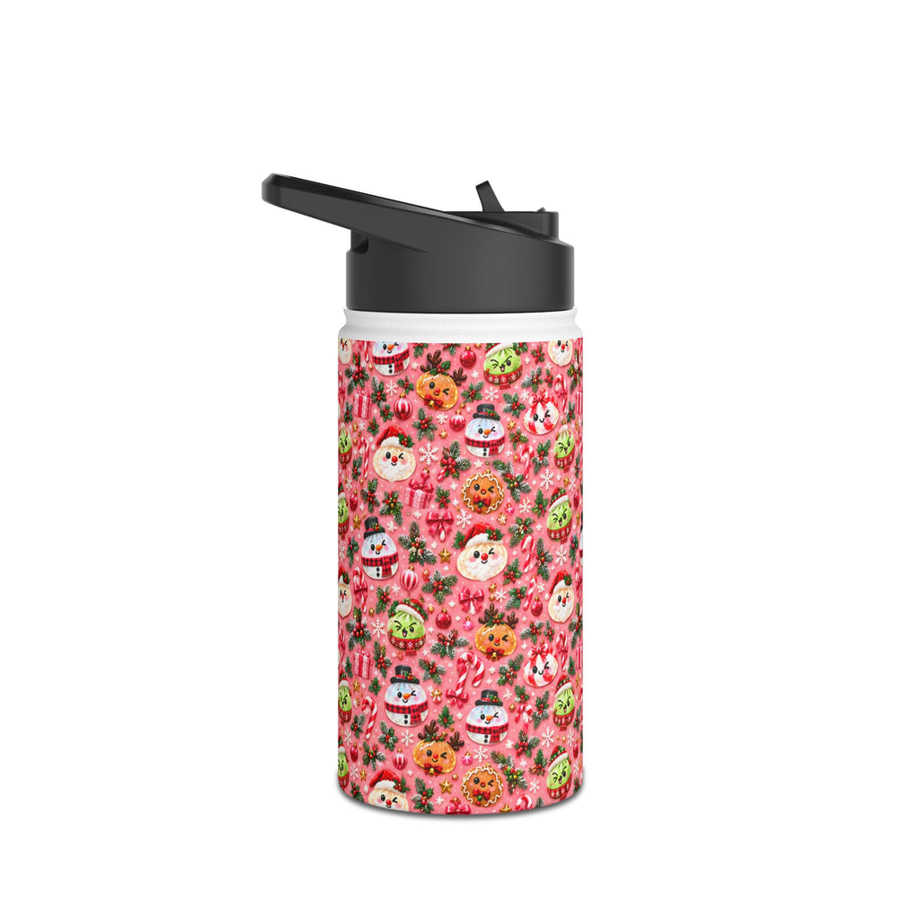 Pink Squishy Christmas  Stainless Steel Water Bottle