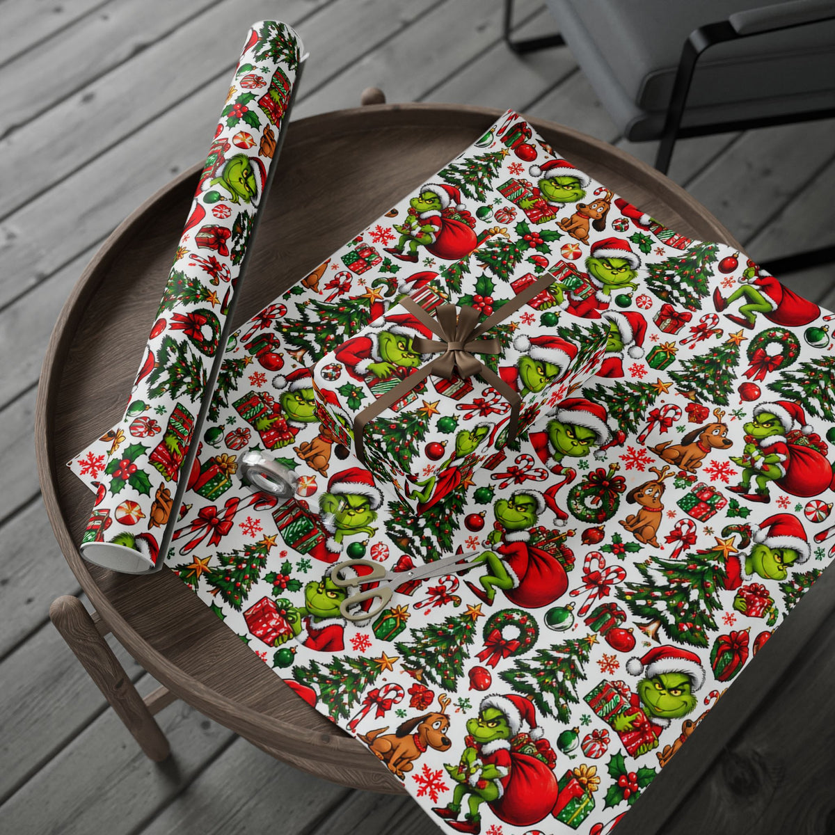 Green & Hairy Christmas Pattern Wrapping Paper Roll