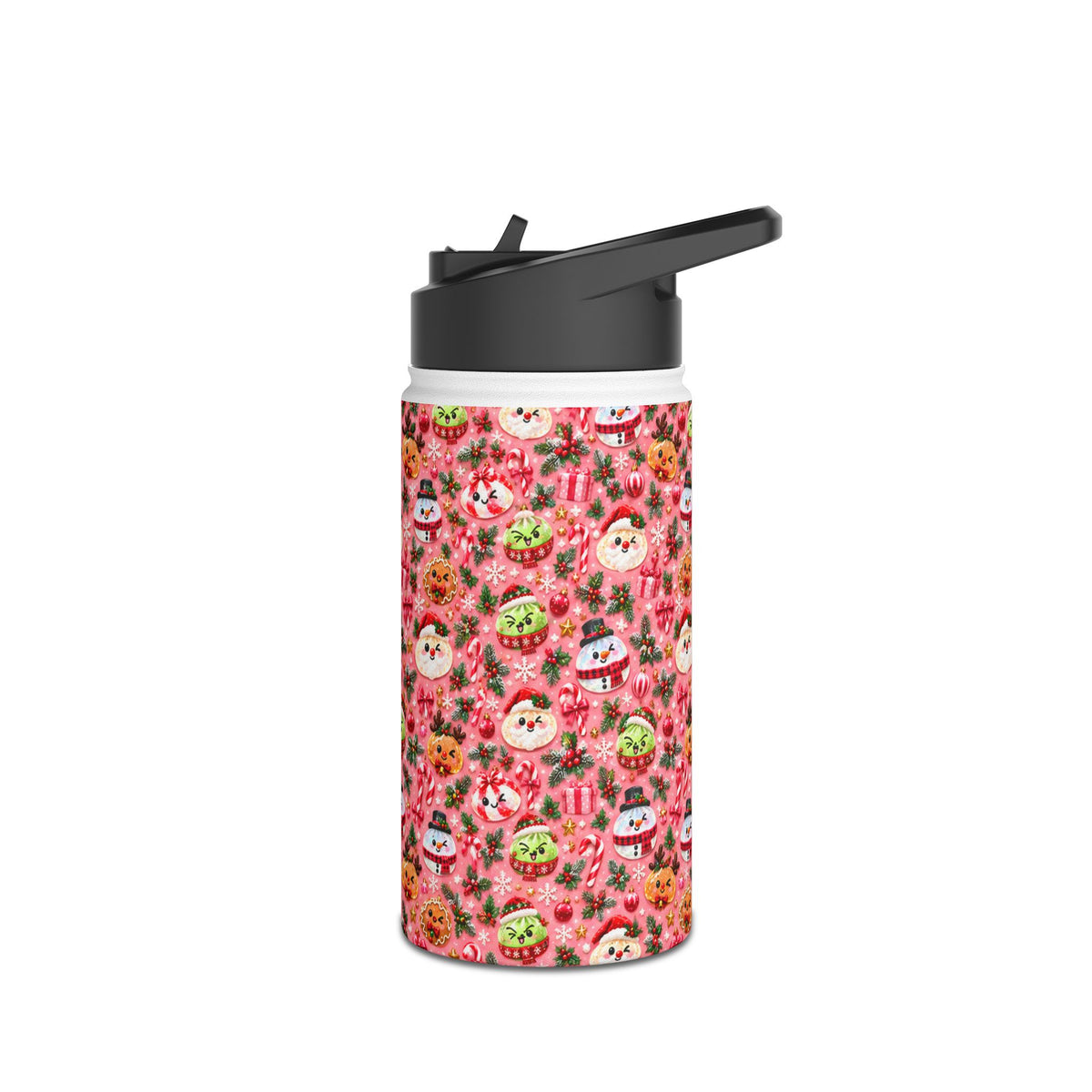 Pink Squishy Christmas  Stainless Steel Water Bottle