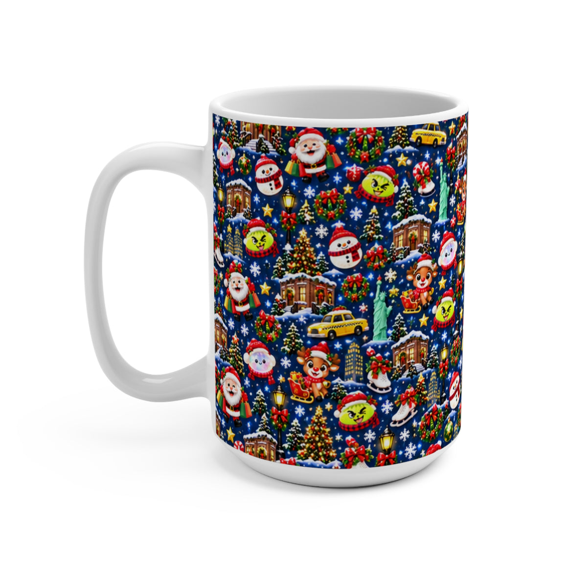 NY Squishy Christmas 15oz  Holiday Mug
