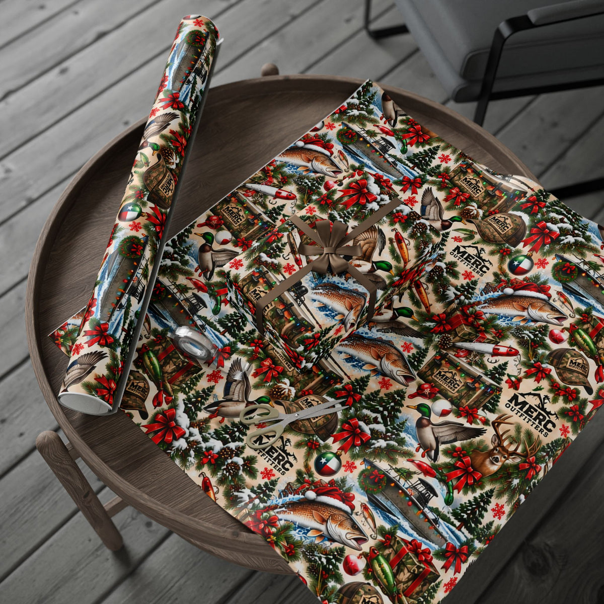 MERC Christmas HUNTING AND FISHING Wrapping Paper Roll
