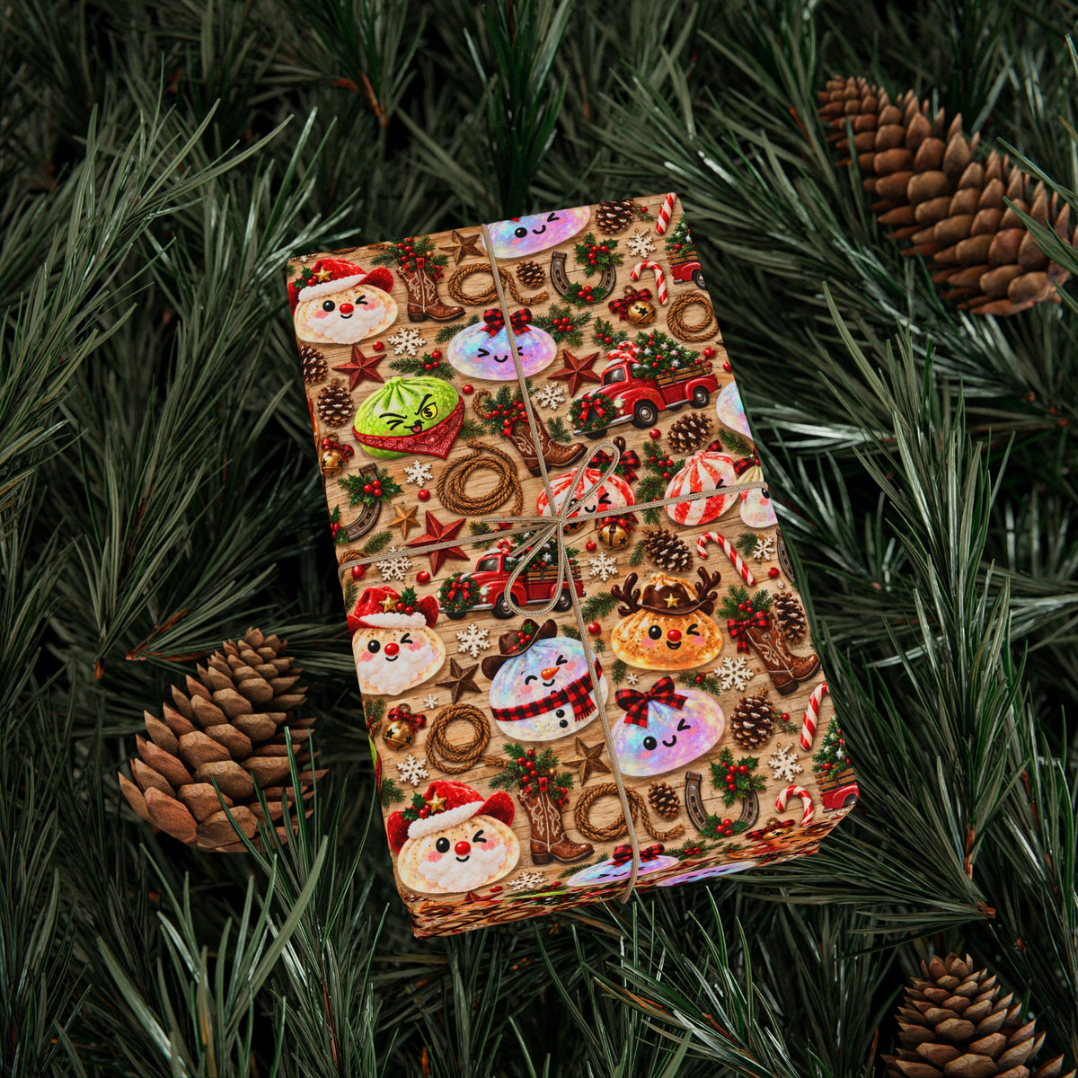 Christmas Gingerbread Pattern Wrapping Paper Roll — Festive Holiday Gift Wrap