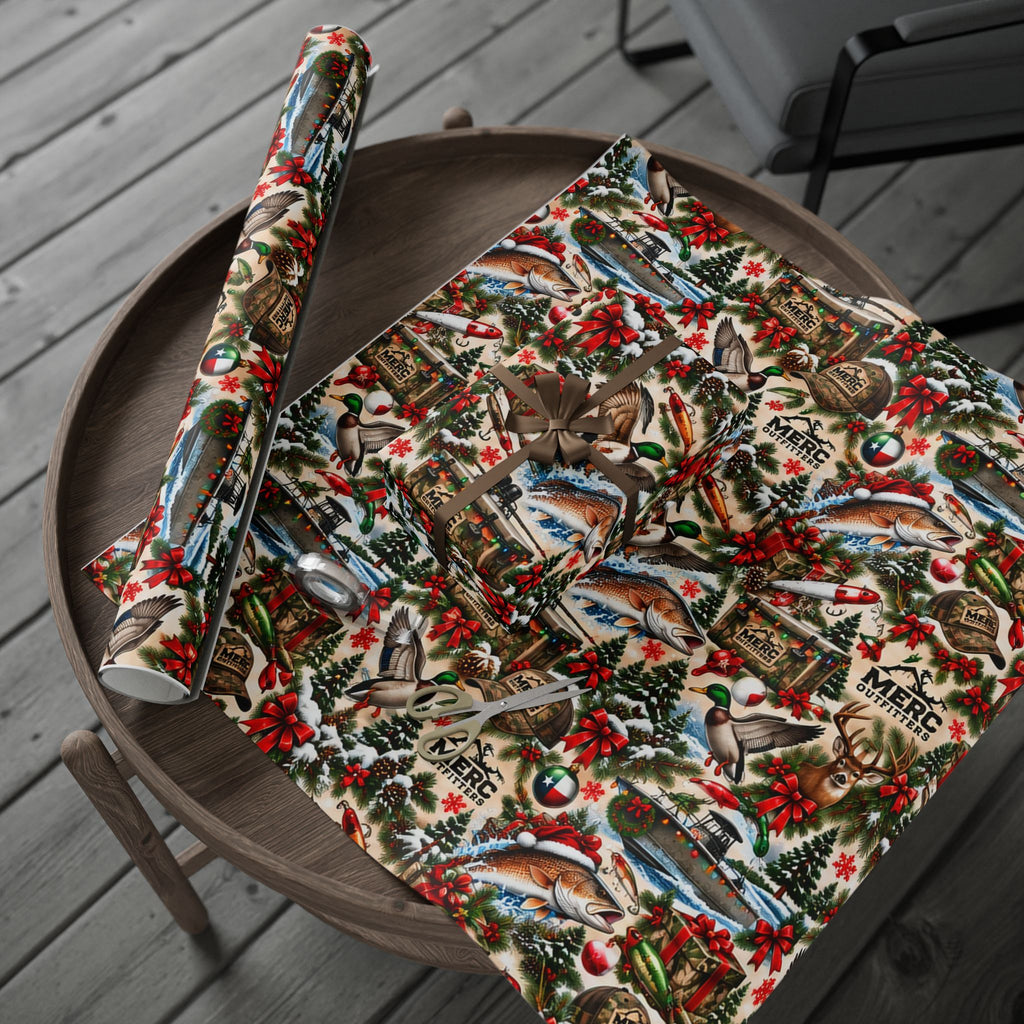 MERC Christmas HUNTING AND FISHING Wrapping Paper Roll