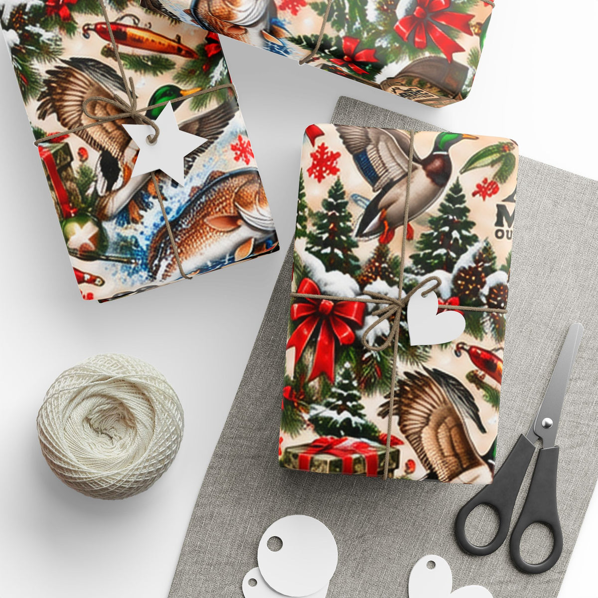MERC Christmas HUNTING AND FISHING Wrapping Paper Roll