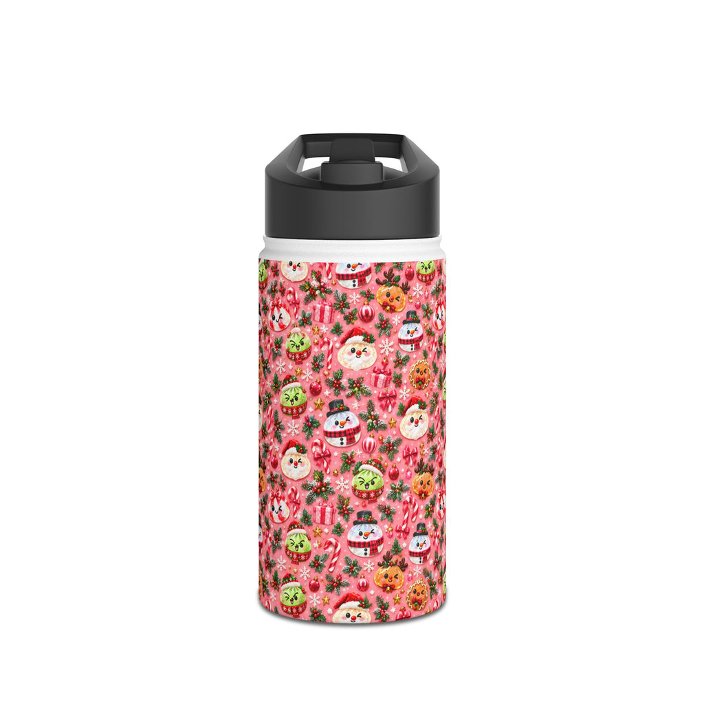 Pink Squishy Christmas  Stainless Steel Water Bottle