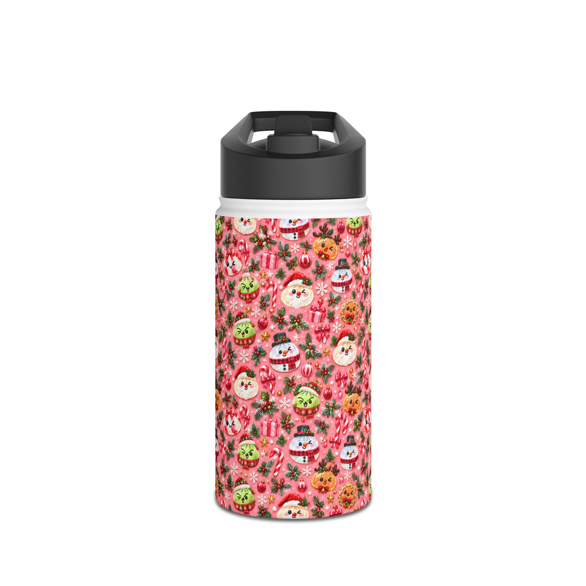Pink Squishy Christmas  Stainless Steel Water Bottle
