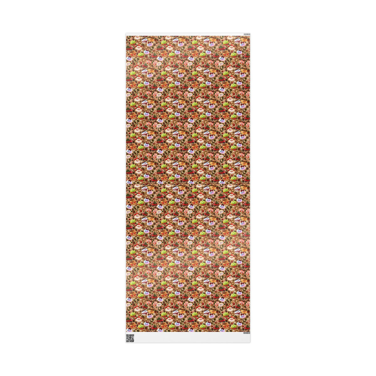Christmas Gingerbread Pattern Wrapping Paper Roll — Festive Holiday Gift Wrap