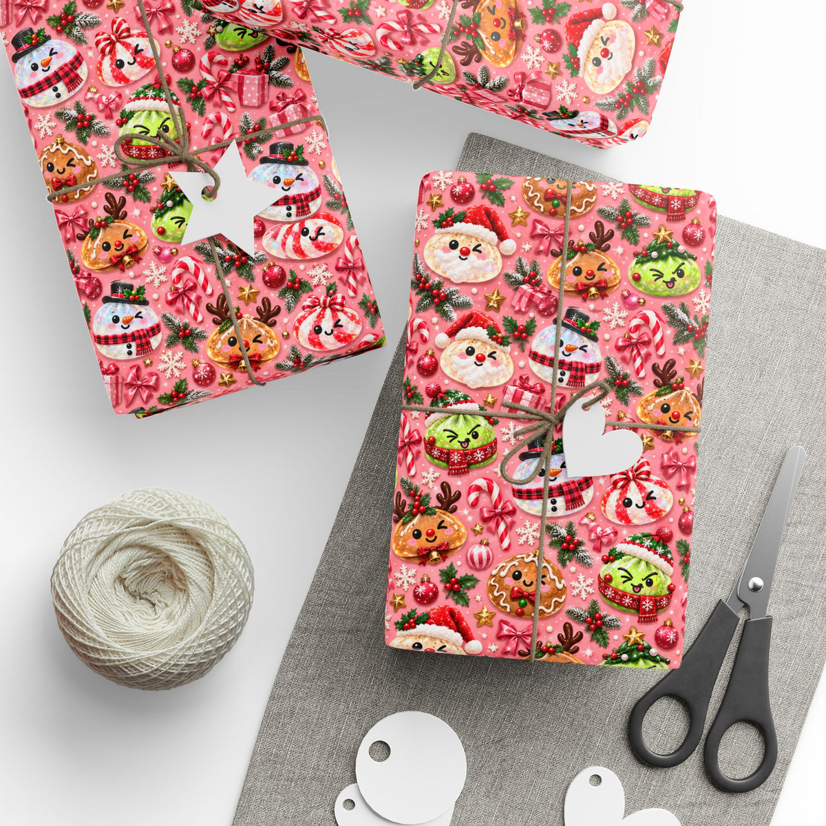 Christmas Dumpling Squishy Pink Wrapping Papers