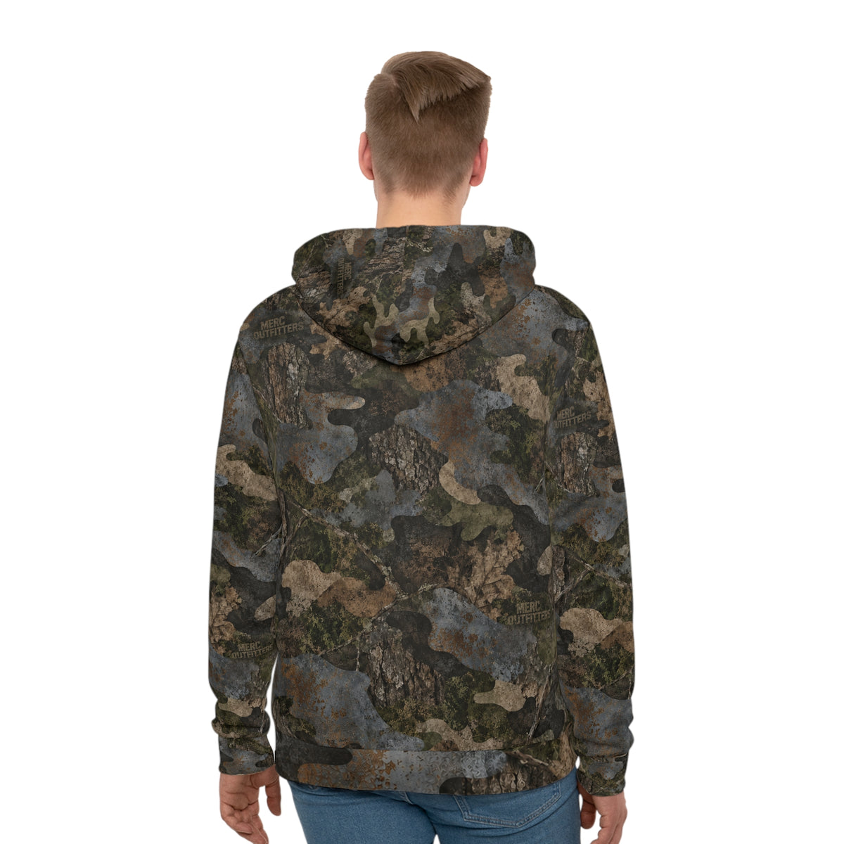 Realistic Woodland Camo Hoodie Sweatshirt