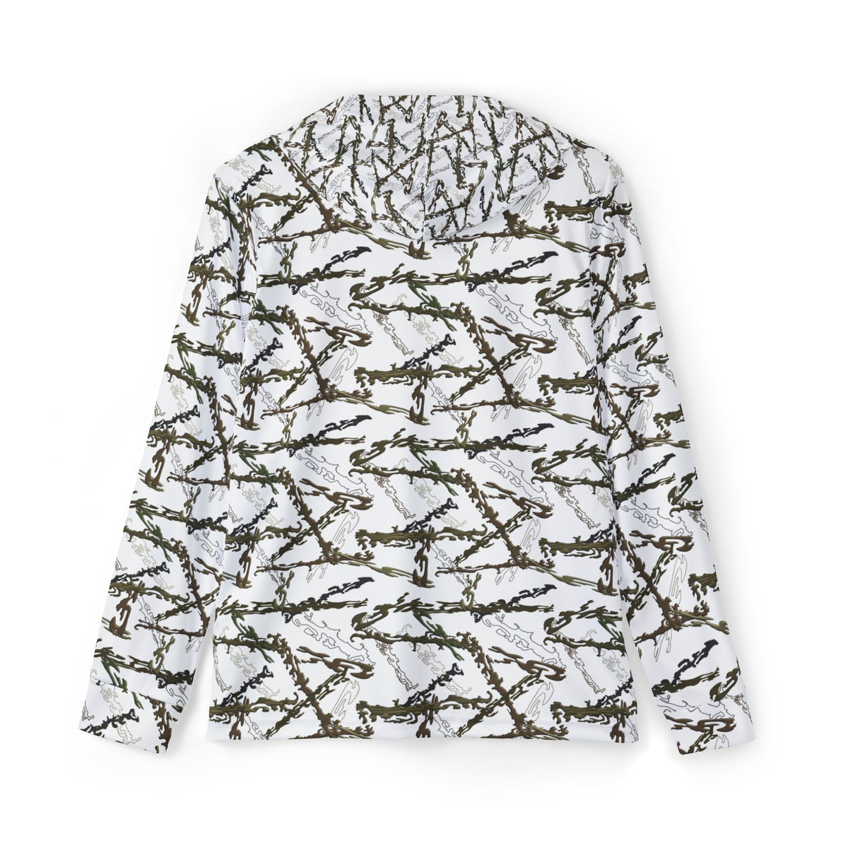 White (Hand drawn) Camo  Fishing Hoodie