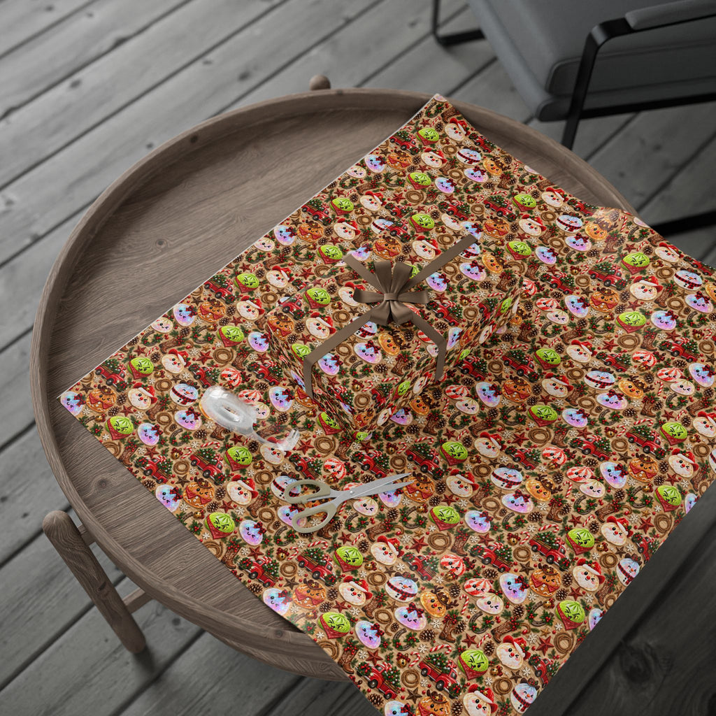Christmas Gingerbread Pattern Wrapping Paper Roll — Festive Holiday Gift Wrap