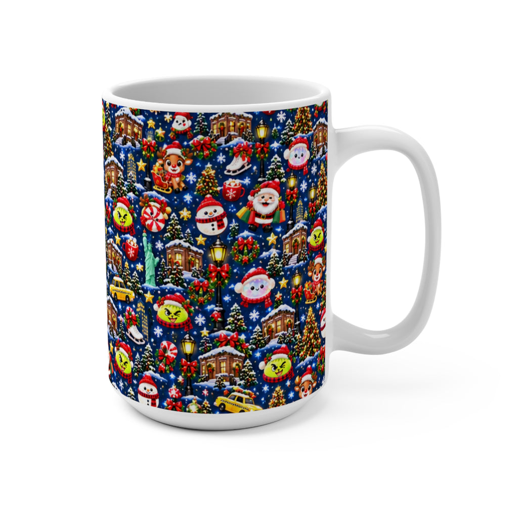 NY Squishy Christmas 15oz  Holiday Mug