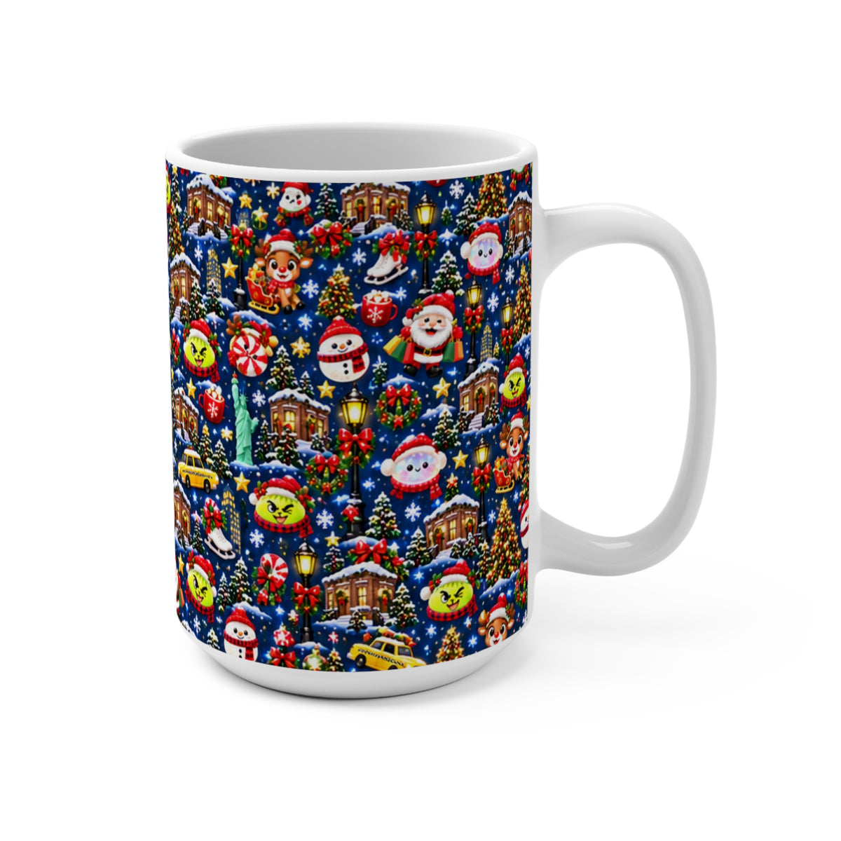 NY Squishy Christmas 15oz  Holiday Mug