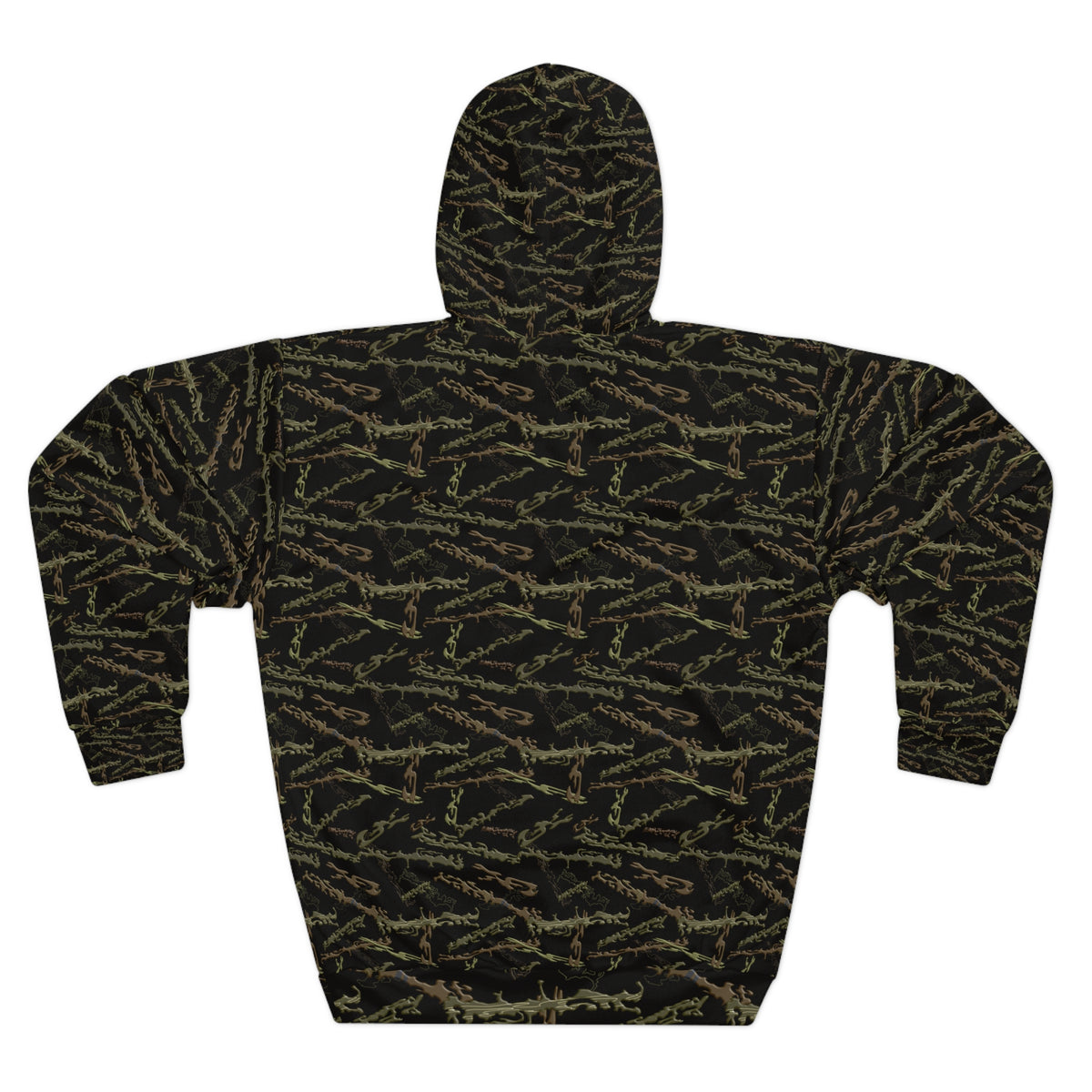 Mossy Camo Twig Pattern Hoodie | All-Over Print Woodland Camo