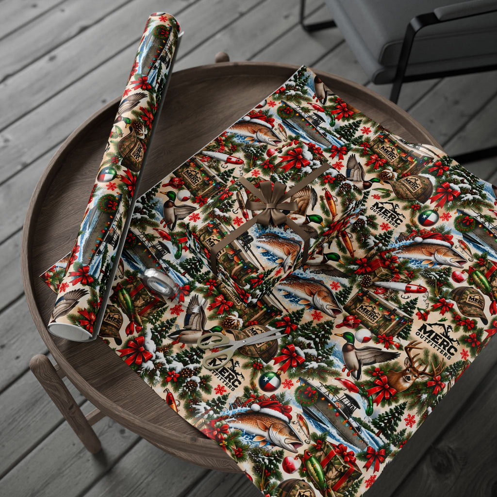 MERC Christmas HUNTING AND FISHING Wrapping Paper Roll