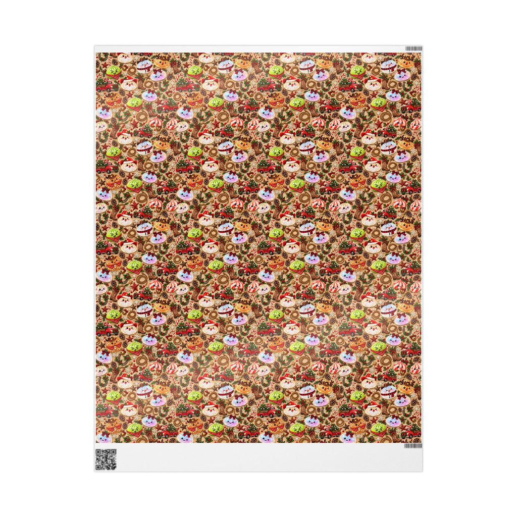 Christmas Gingerbread Pattern Wrapping Paper Roll — Festive Holiday Gift Wrap