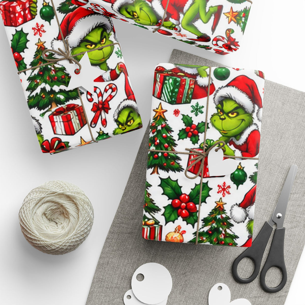 Green & Hairy Christmas Pattern Wrapping Paper Roll