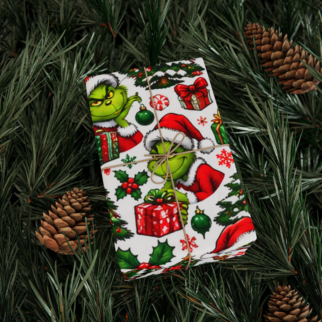 Green & Hairy Christmas Pattern Wrapping Paper Roll