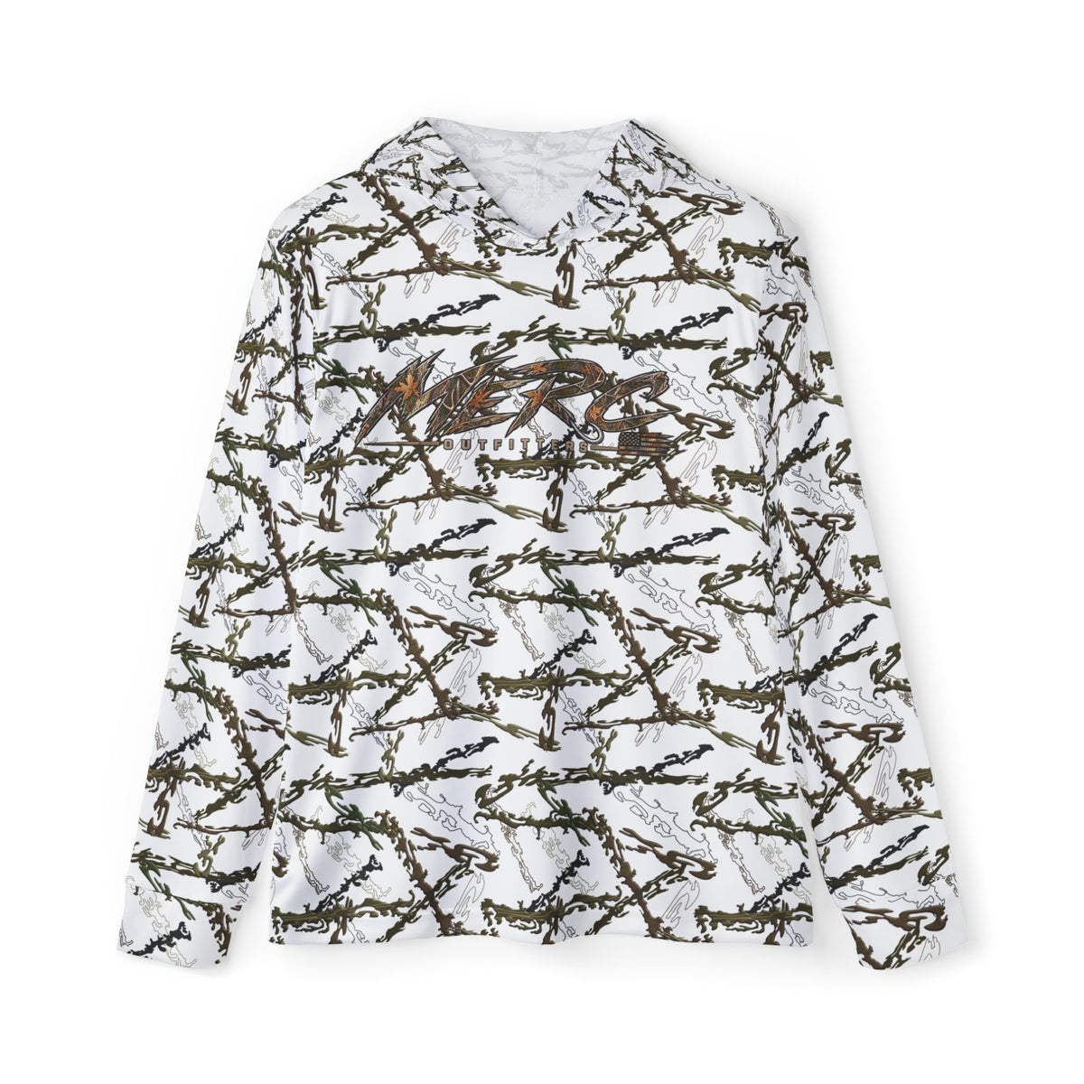 White (Hand drawn) Camo  Fishing Hoodie