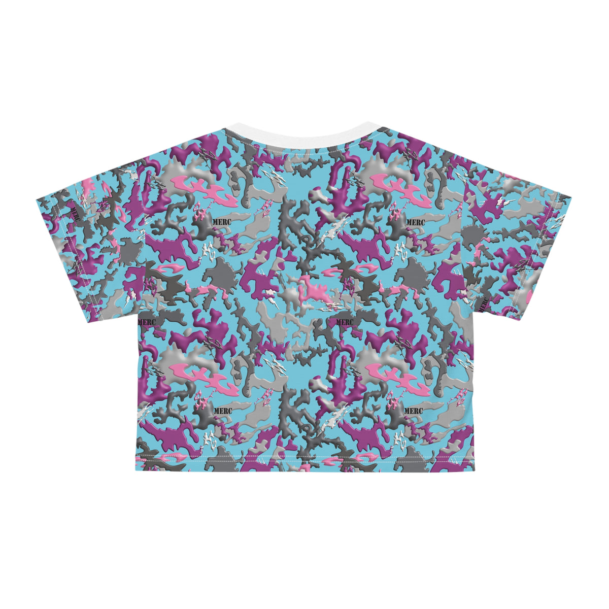 Blue Purple Camo Crop Tee