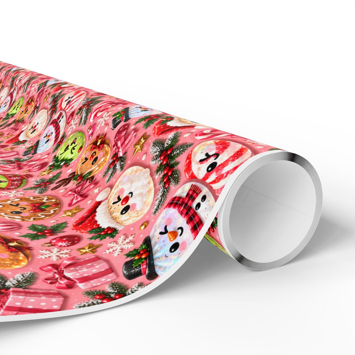 Christmas Dumpling Squishy Pink Wrapping Papers