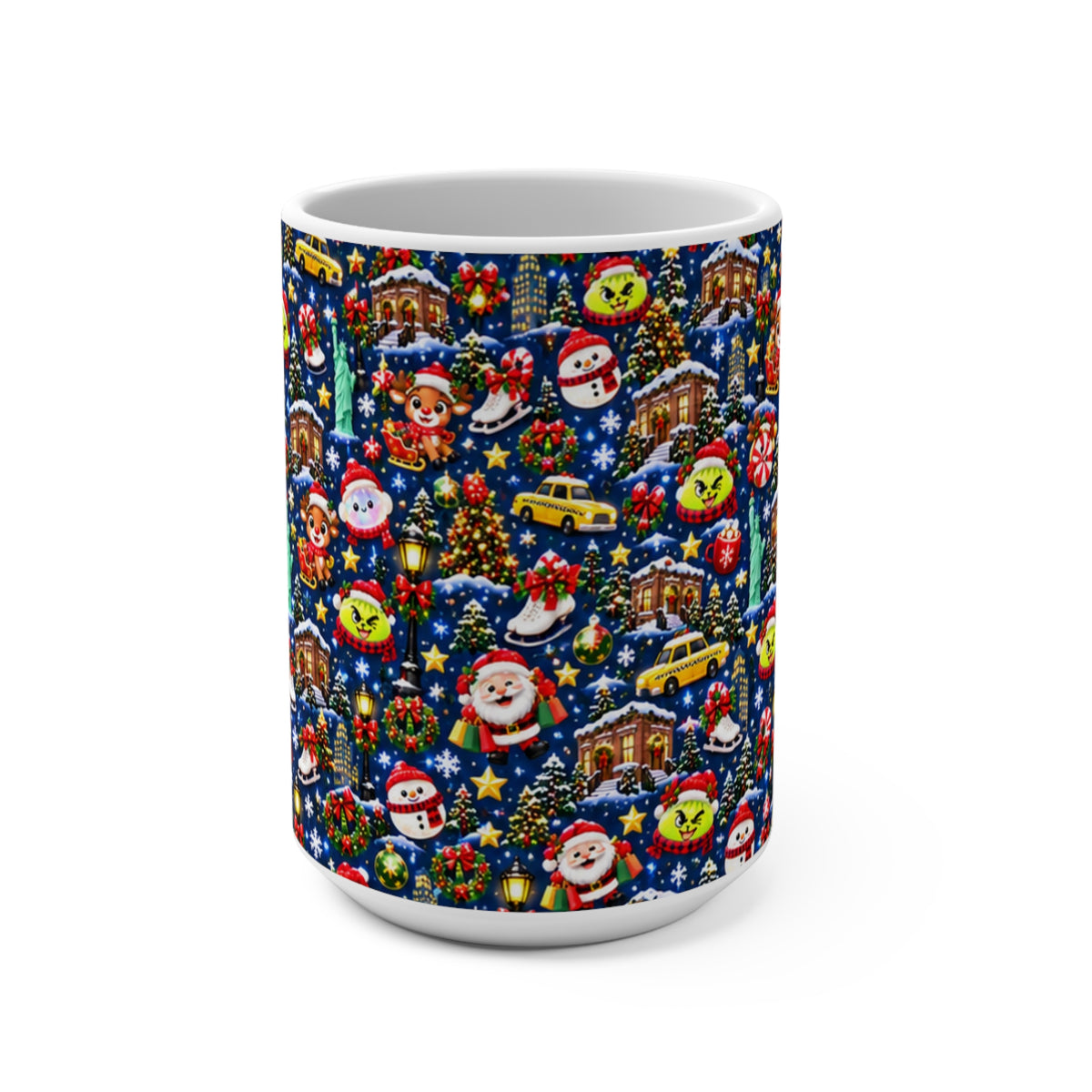 NY Squishy Christmas 15oz  Holiday Mug