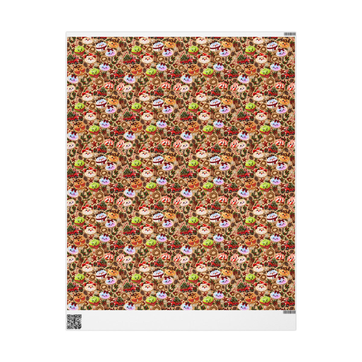 Christmas Gingerbread Pattern Wrapping Paper Roll — Festive Holiday Gift Wrap