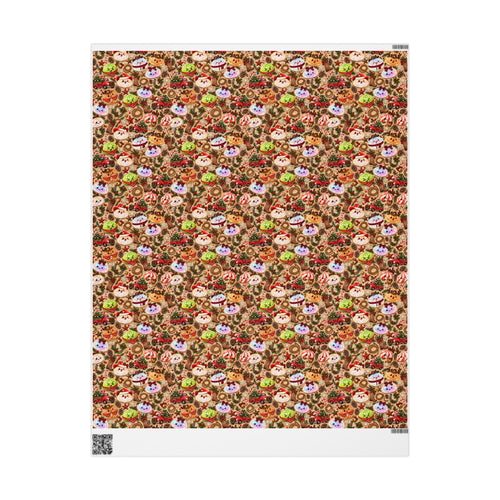 Christmas Gingerbread Pattern Wrapping Paper Roll — Festive Holiday Gift Wrap