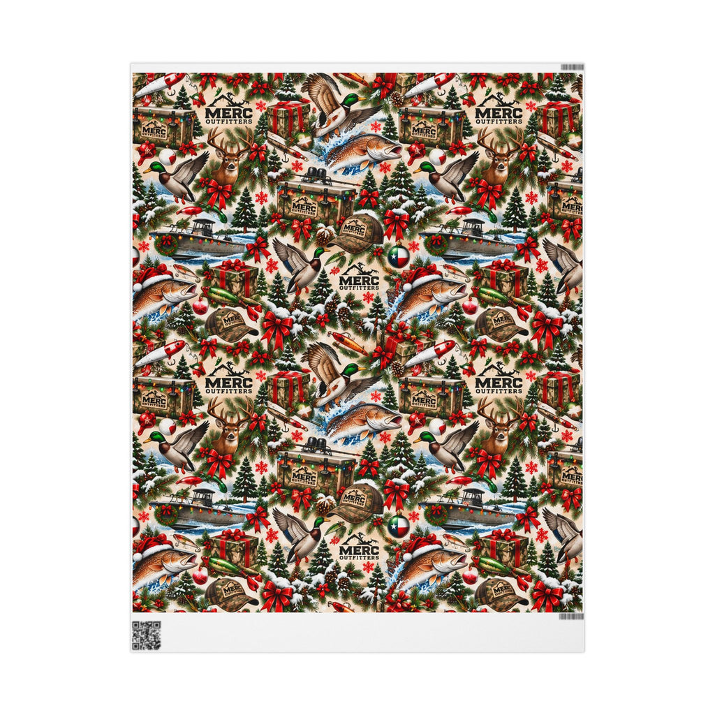 MERC Christmas HUNTING AND FISHING Wrapping Paper Roll