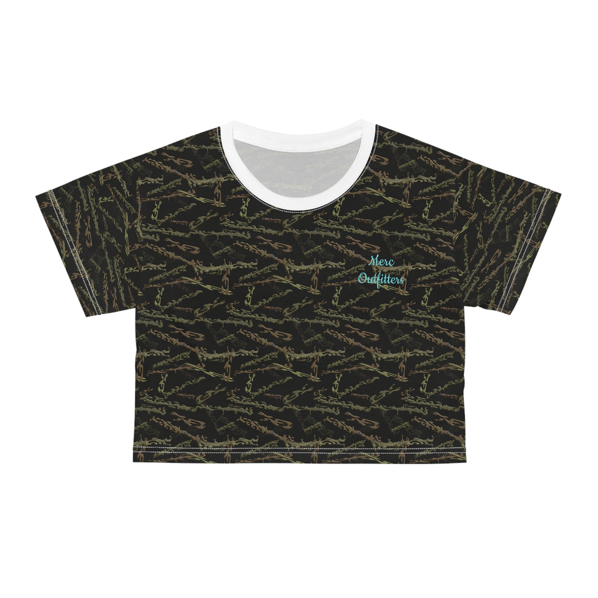 Olive Camo Crop Tee