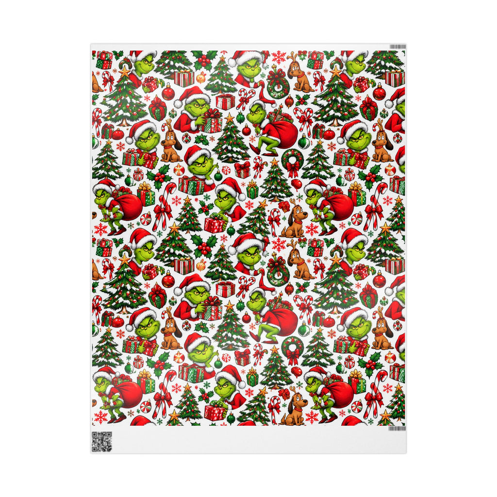 Green & Hairy Christmas Pattern Wrapping Paper Roll