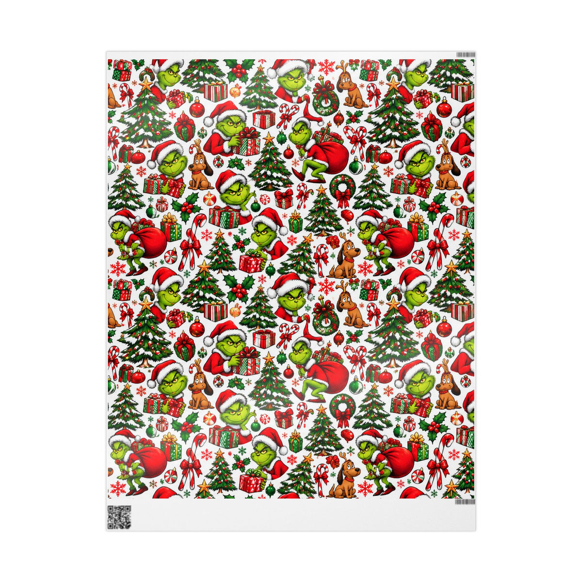 Green & Hairy Christmas Pattern Wrapping Paper Roll