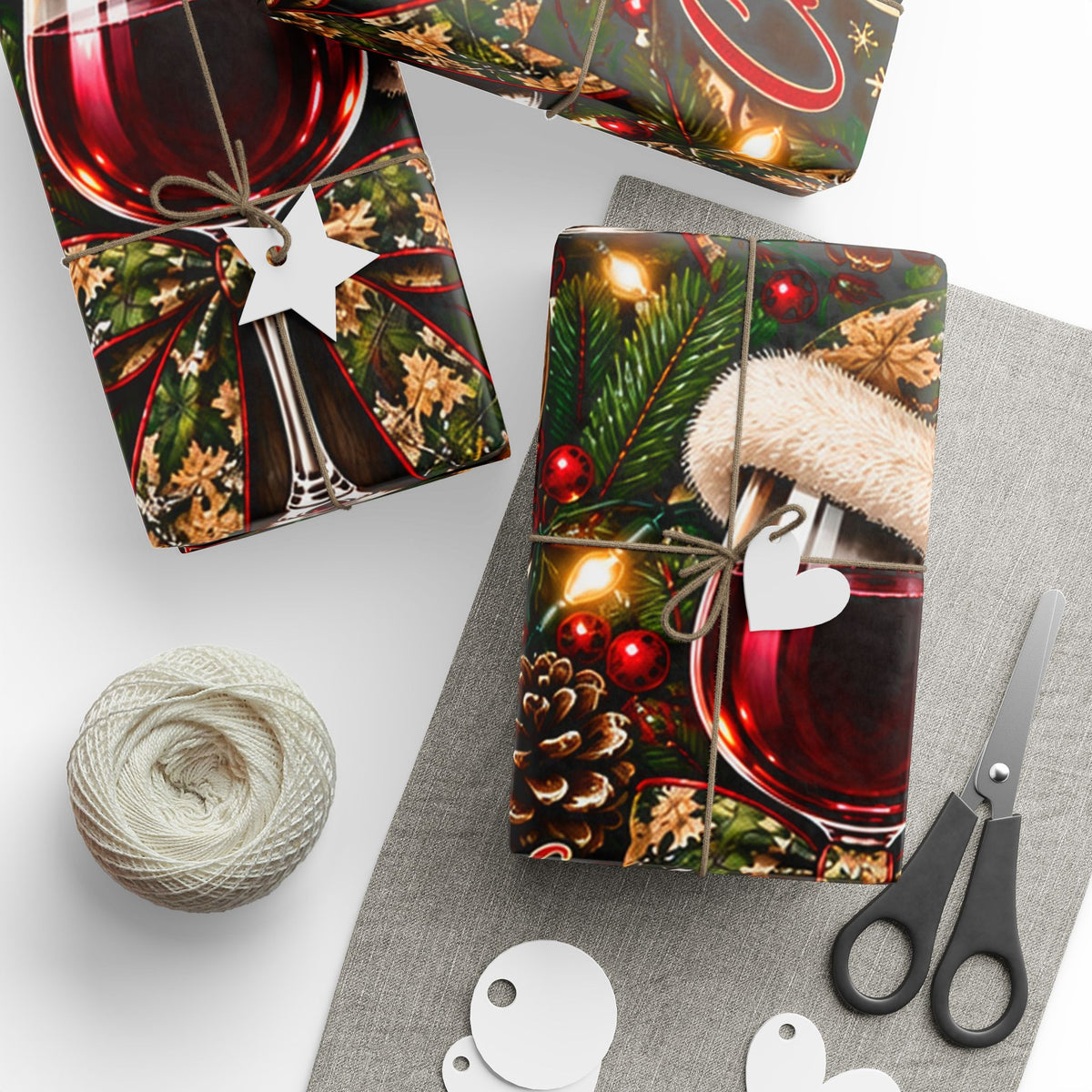 Christmas WINE and CAMO Wrapping Paper Roll