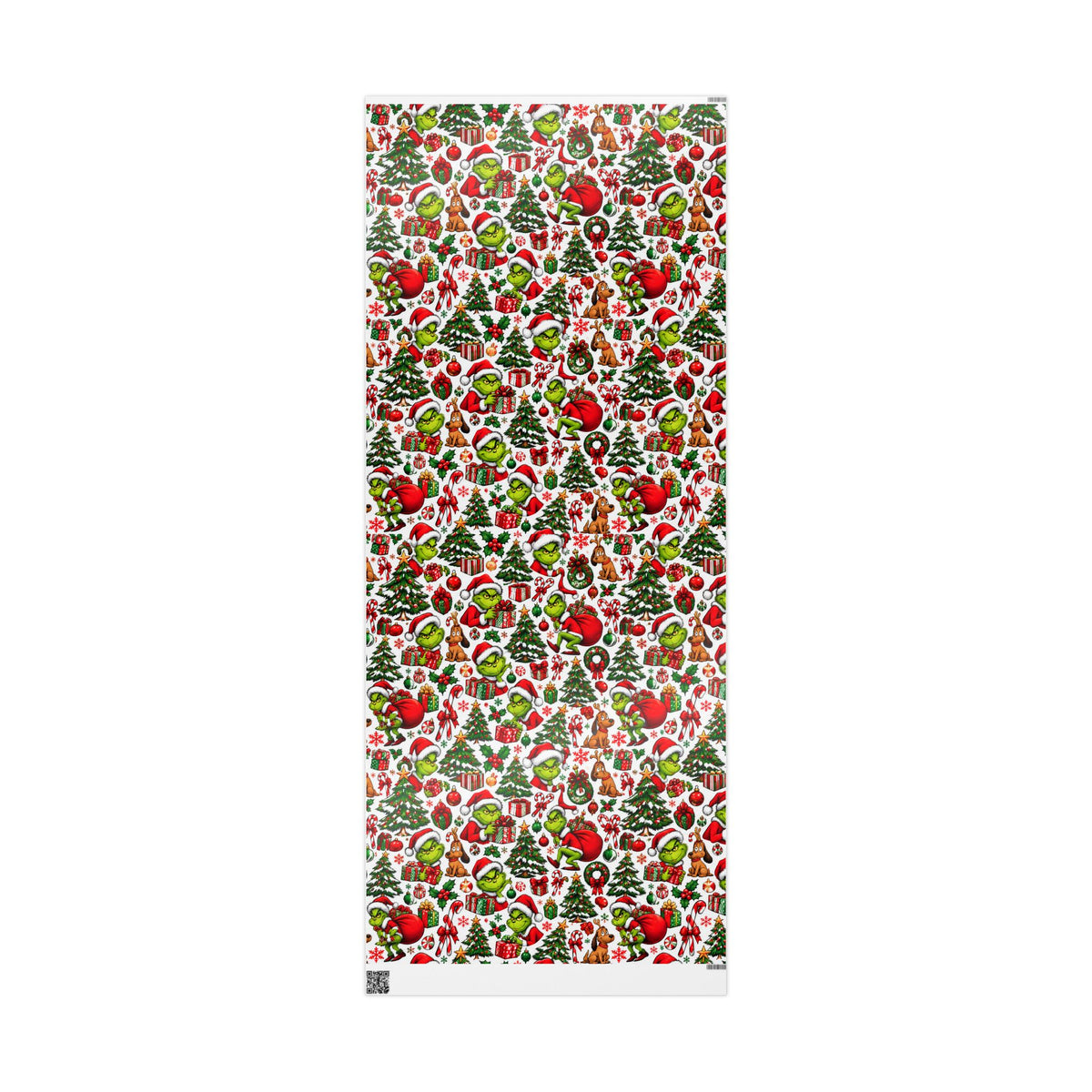Green & Hairy Christmas Pattern Wrapping Paper Roll