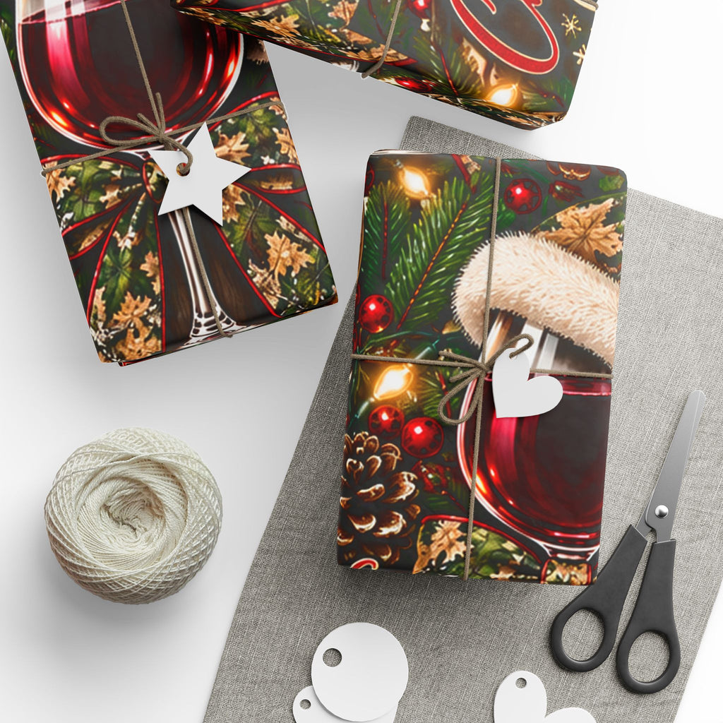 Christmas WINE and CAMO Wrapping Paper Roll