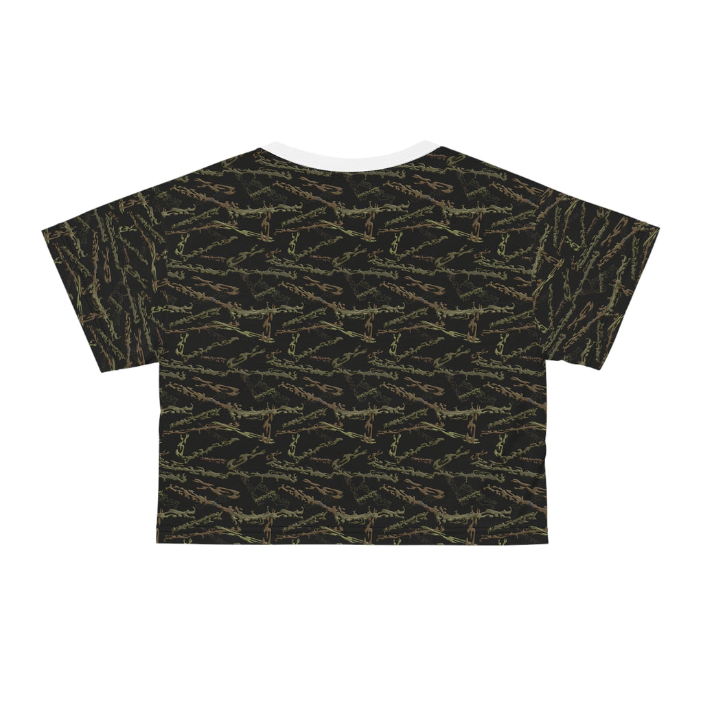 Olive Camo Crop Tee