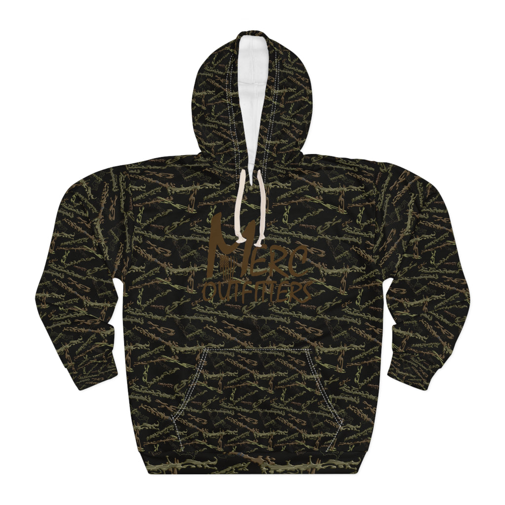 Mossy Camo Twig Pattern Hoodie | All-Over Print Woodland Camo