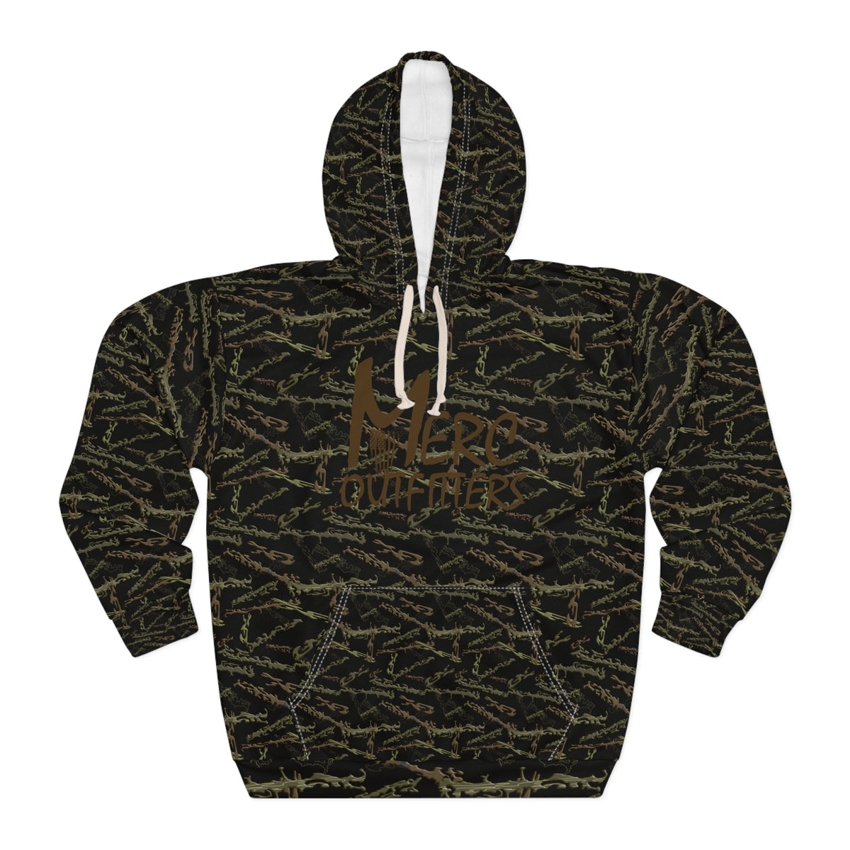 Mossy Camo Twig Pattern Hoodie | All-Over Print Woodland Camo