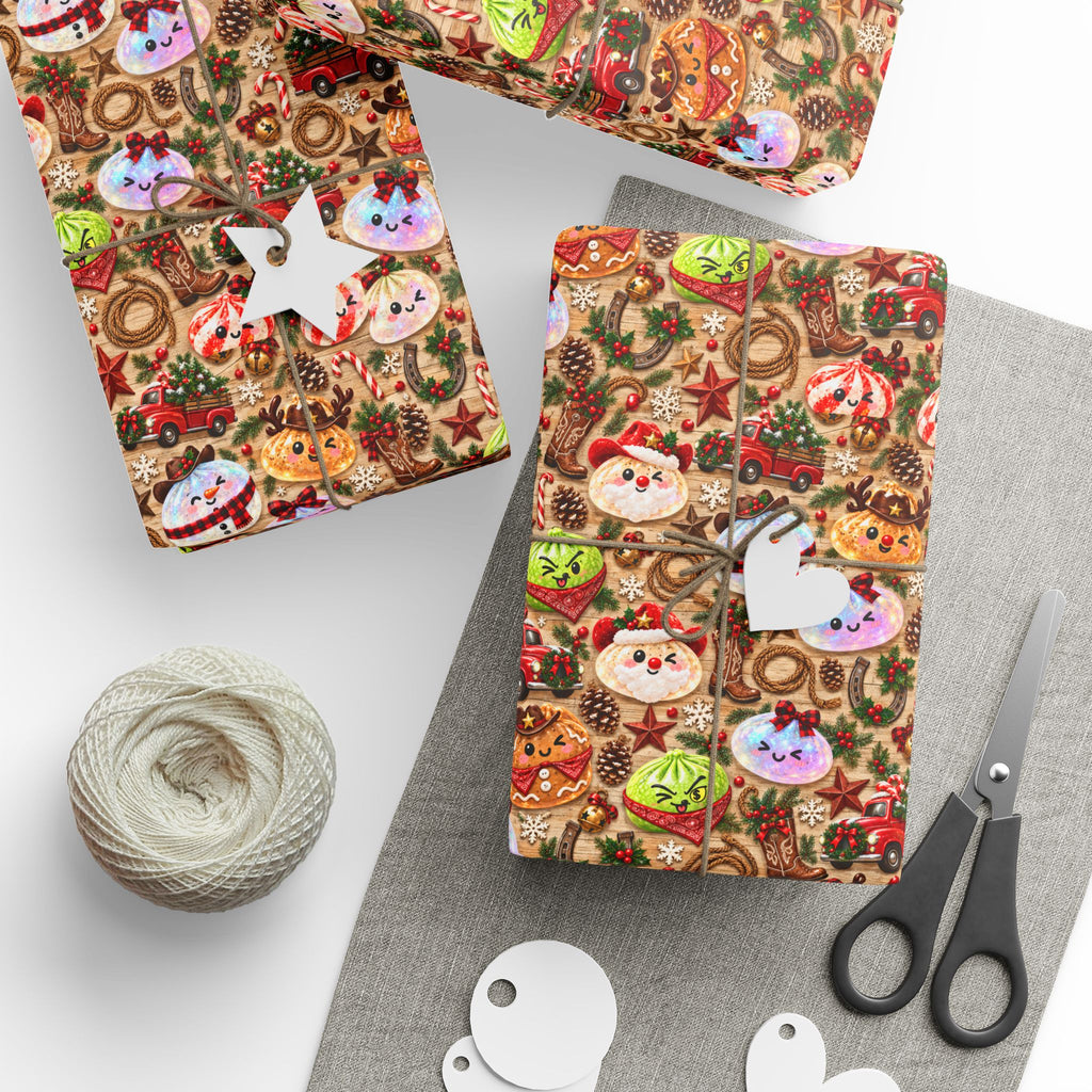 Christmas Gingerbread Pattern Wrapping Paper Roll — Festive Holiday Gift Wrap