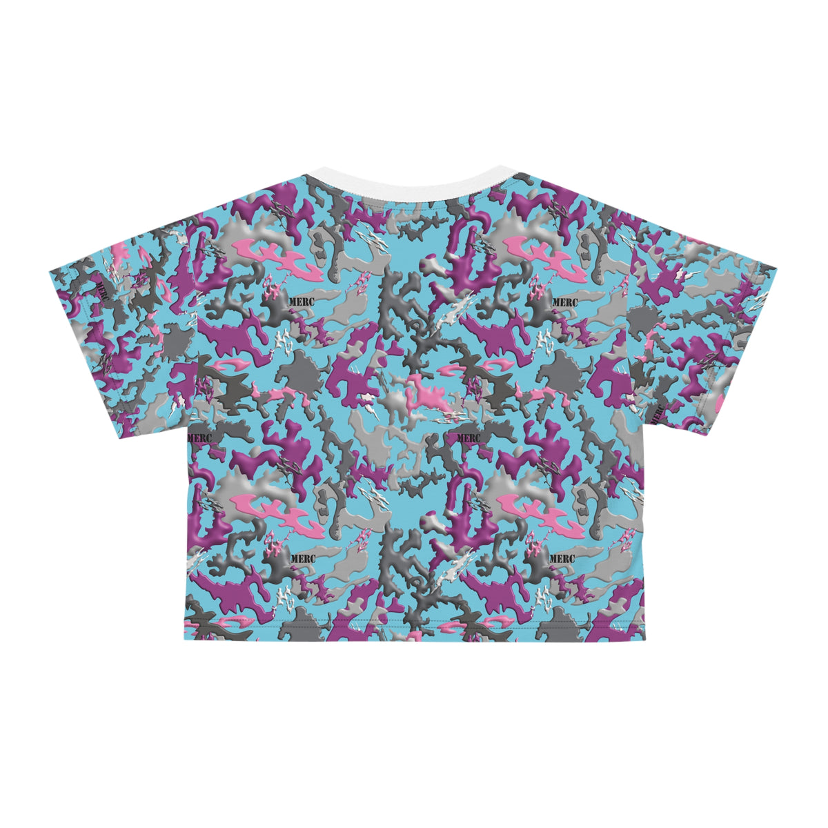 Blue Purple Camo Crop Tee