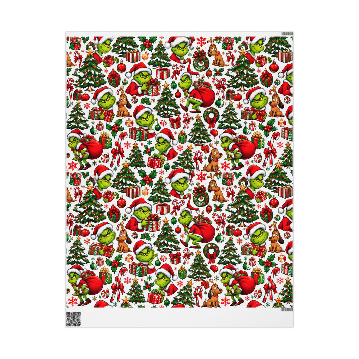 Green & Hairy Christmas Pattern Wrapping Paper Roll