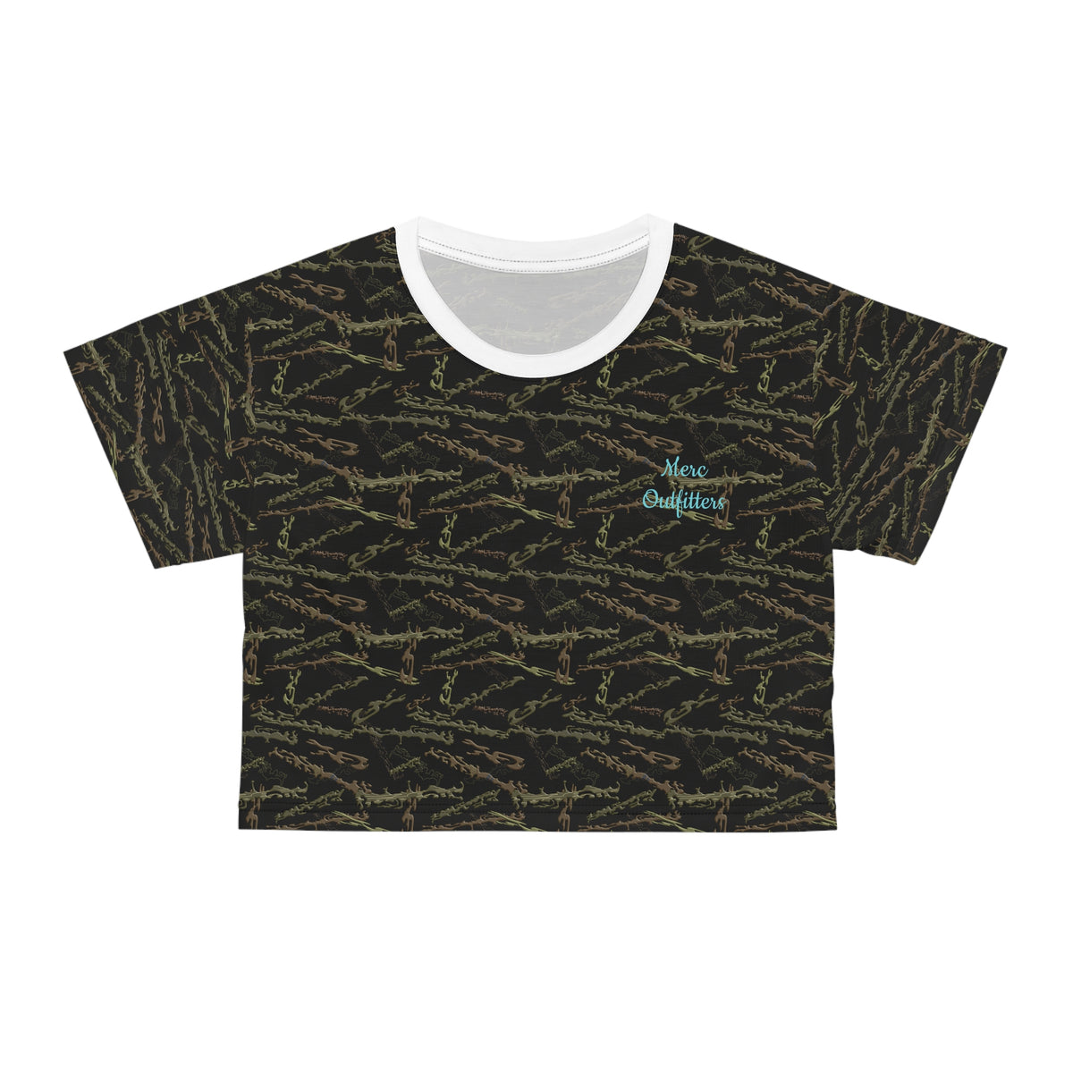 Olive Camo Crop Tee