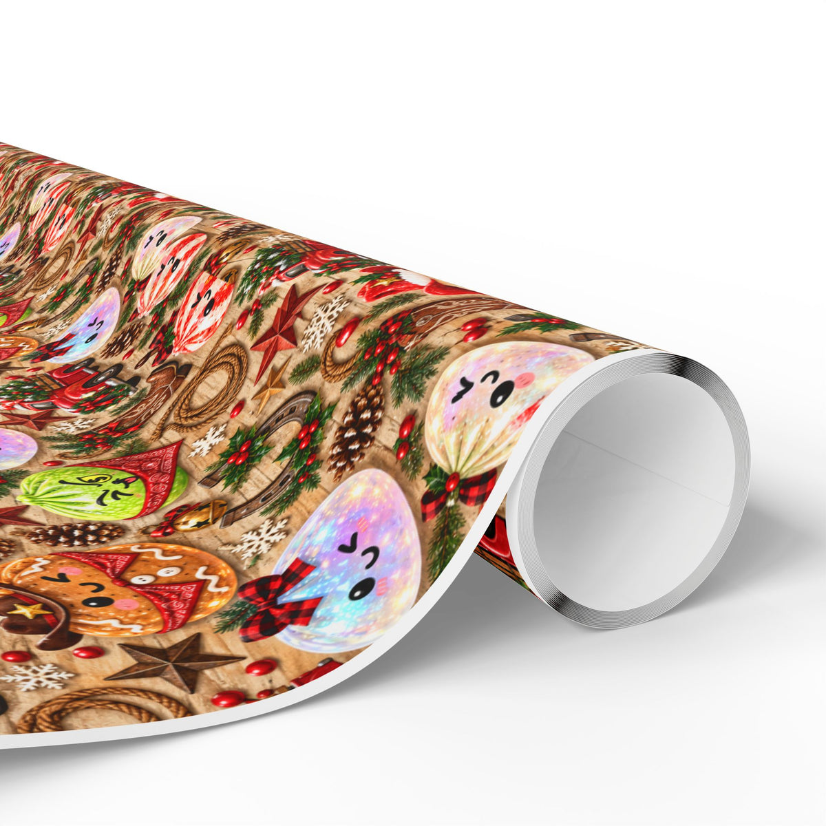 Christmas Gingerbread Pattern Wrapping Paper Roll — Festive Holiday Gift Wrap