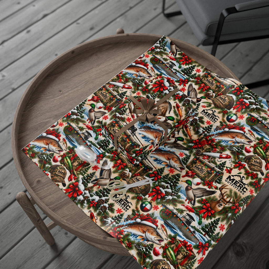 MERC Christmas HUNTING AND FISHING Wrapping Paper Roll
