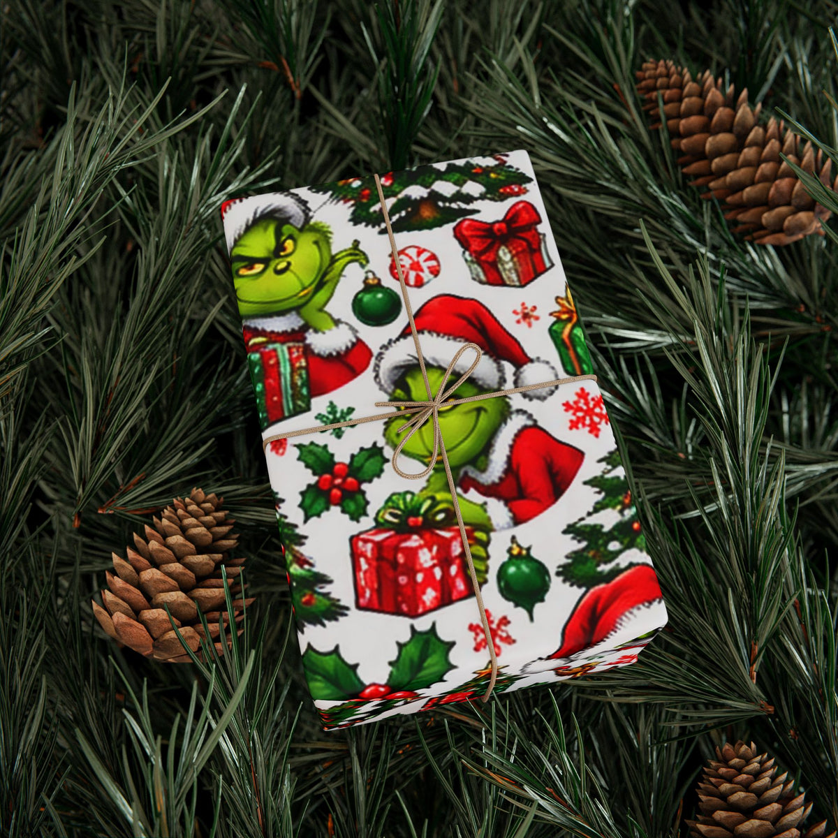 Green & Hairy Christmas Pattern Wrapping Paper Roll