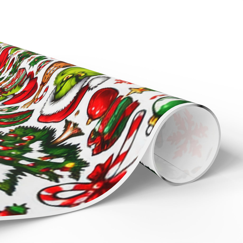 Green & Hairy Christmas Pattern Wrapping Paper Roll