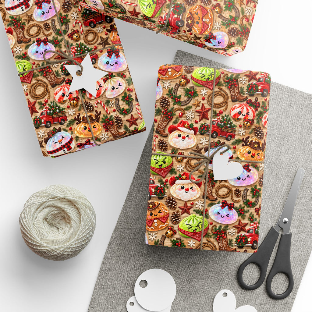 Christmas Gingerbread Pattern Wrapping Paper Roll — Festive Holiday Gift Wrap