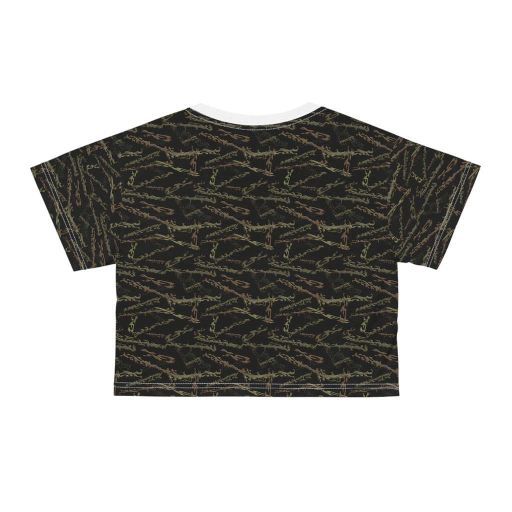 Olive Camo Crop Tee
