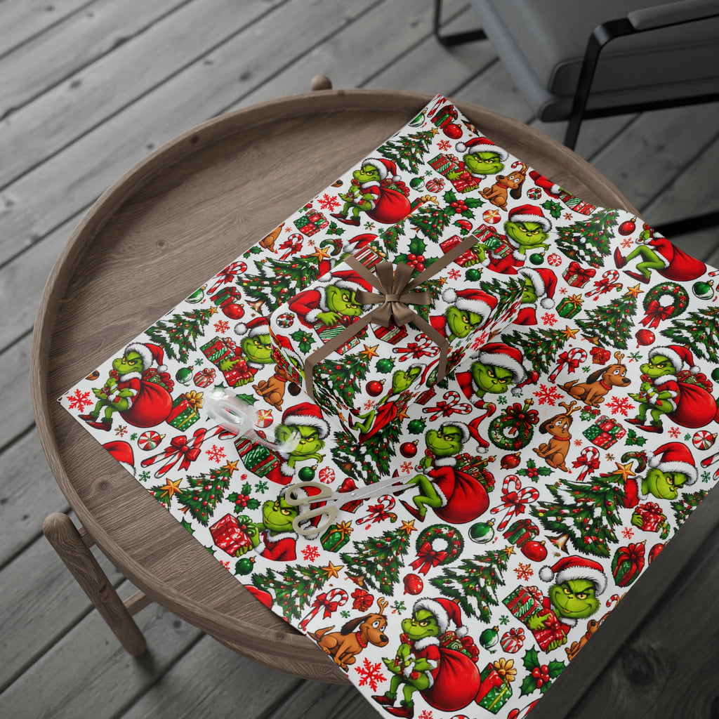 Green & Hairy Christmas Pattern Wrapping Paper Roll
